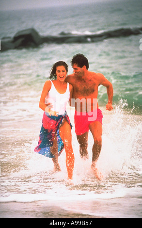 Spiaggia matura in esecuzione Foto Stock