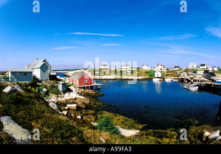 Pesca colorata città di Peggy s Cove in Nova Scotia Canada Foto Stock