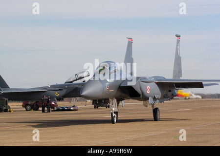 F-15 Strike Eagle aria a terra di aeromobili di attacco Foto Stock