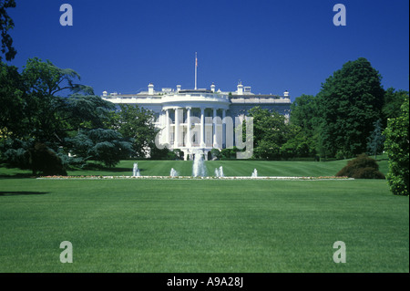 Curatissimi south lawn casa bianca a Washington DC USA Foto Stock