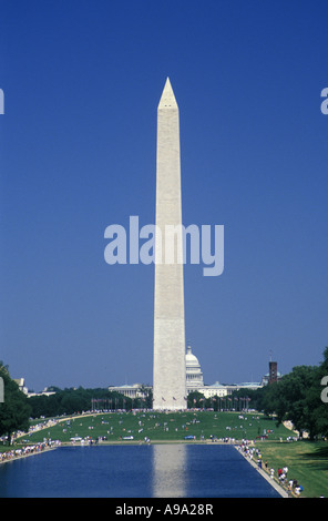 Il Monumento a Washington obelisco Mall Washington DC USA Foto Stock