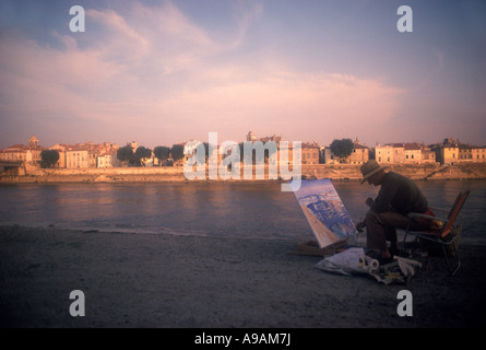 Pittore OLIO ARLES PROVENCE FRANCIA Foto Stock