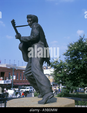 ELVIS PRESLEY statua Beale Street di Memphis, Tennessee USA Foto Stock