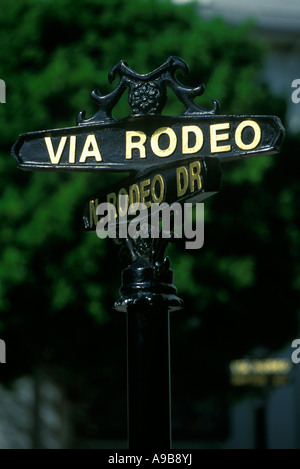 RODEO DRIVE strada segno BEVERLY HILLS LOS ANGELES CALIFORNIA USA Foto Stock