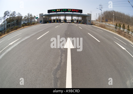 Autostrada ingresso alla stazione di Dorasan, Corea del Sud e la DMZ. Foto Stock