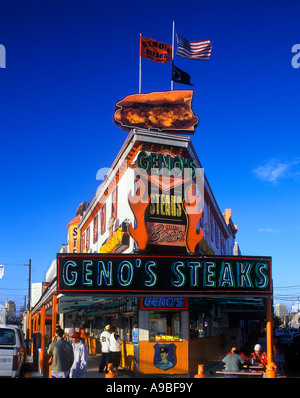 GENOS bistecche sud 9TH STREET di Filadelfia in Pennsylvania USA Foto Stock