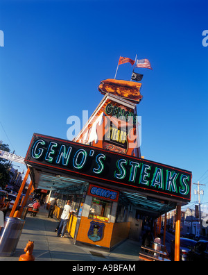 GENOS bistecche sud 9TH STREET di Filadelfia in Pennsylvania USA Foto Stock