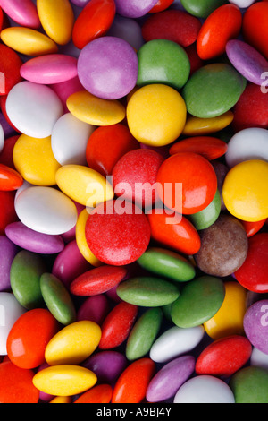 Close-up di sfondo colorato smarties candy Foto Stock