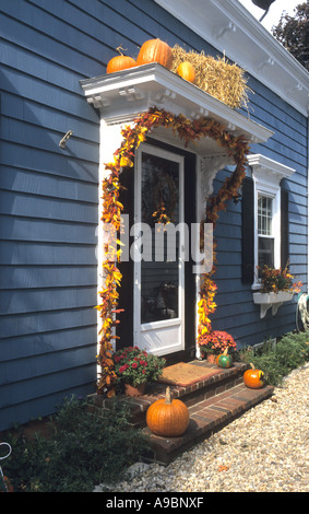 Zucca tipica ringraziamento decorazioni in Massachusetts USA Foto Stock