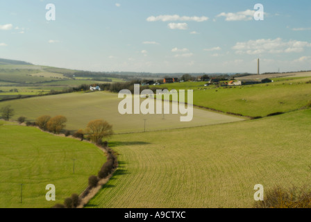 Vista di South Downs da Mill Hill a nord di Shoreham dal mare nel West Sussex Foto Stock