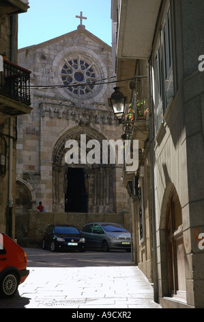 Vista frontale della chiesa di Santiago La Coruña A Coruna La Coruña Corunha Galizia Oceano Atlantico Spagna España Iberia Europa Foto Stock