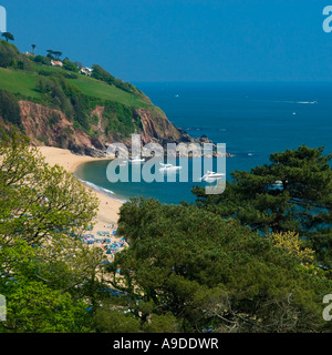 Blackpool Sands visto da South West Coast Path Blackpool Devon England Regno Unito Foto Stock