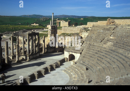 L'anfiteatro romano di dougga Foto Stock