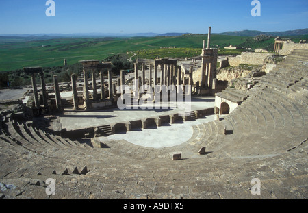 L'anfiteatro romano di Dougga Foto Stock