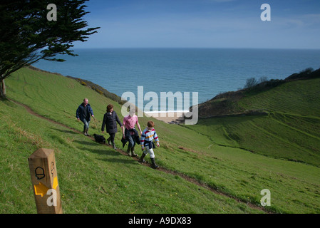 Una nuova sezione di apertura coastpath da Strete a Stoke Fleming passato Blackpool Sands in South Devon Regno Unito Foto Stock