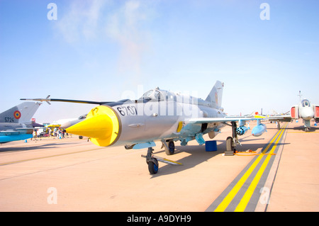 Romanian Air Force MiG-21 LanceR-C aeromobile Foto Stock