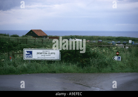 Ingresso Bempton Cliffs RSPB RISERVA, Yorkshire, Inghilterra, Regno Unito Foto Stock