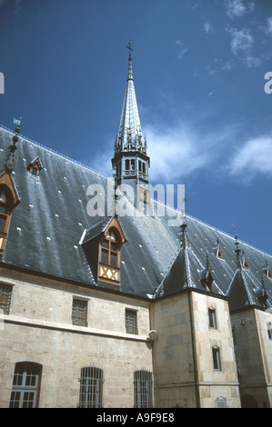 La Grande Hall o scarsa Ward dell'Hôtel Dieu a Beaune Foto Stock