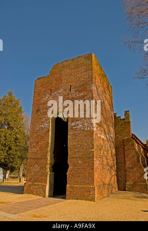 Virginia Jamestowne storico Jamestown sbarco sito originale vecchia chiesa torre Foto Stock