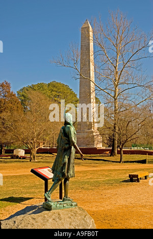 Virginia Jamestowne storico Jamestown sbarco sito originale pocahontas statua Powhatan Indian princess Foto Stock