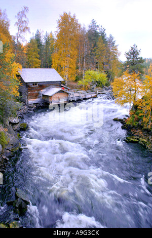 Cascata Myllykoski, Finlandia, Oulu, Kuusamo Foto Stock