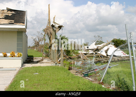 Casa distrutta dal Tornado. Foto Stock