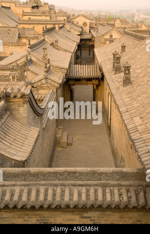 La famiglia di Wang il cortile del XVII secolo in stile classico residences vicino a Pingyao nella provincia di Shanxi Foto Stock