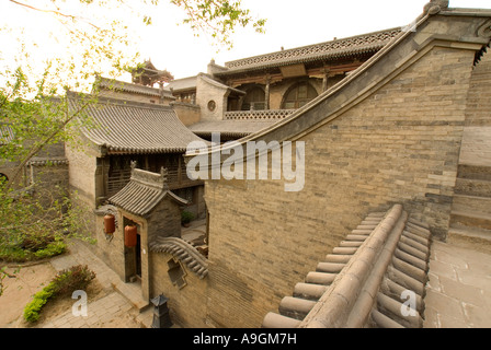 La famiglia di Wang il cortile del XVII secolo in stile classico residences vicino a Pingyao nella provincia di Shanxi Foto Stock