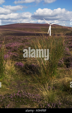 Le turbine eoliche sulla Kirkby Moor wind farm di produzione di energia elettrica per la parte di Cumbria, Regno Unito Foto Stock