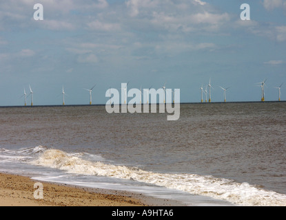 Scroby Sands Wind Farm vicino a Great Yarmouth Norfolk Inghilterra Foto Stock