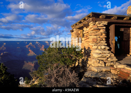 Luce della sera sull'Yavapai Point stazione di osservazione Bordo Sud del Grand Canyon Parco Nazionale del Grand Canyon Arizona Foto Stock