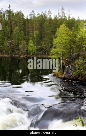 Cascata Myllykoski, Finlandia, Oulu, Kuusamo Foto Stock