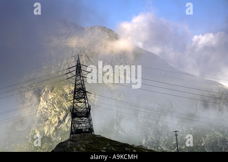 Vista dal Passo del San Gottardo, Svizzera, Kanton Zug Foto Stock