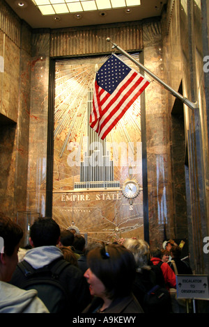 All'interno dell'Empire State Building di New York City STATI UNITI D'AMERICA Foto Stock