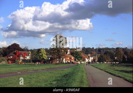 Cookham Berkshire Inghilterra vista del villaggio da causeway attraverso Moor Foto Stock