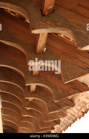 Legno padmanafapuram tetto di palazzo thakkala keralam, TAMIL NADU Foto Stock