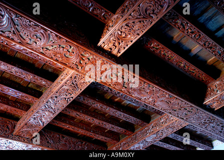 Legno padmanafapuram palace thakkala kerala TAMIL NADU Foto Stock