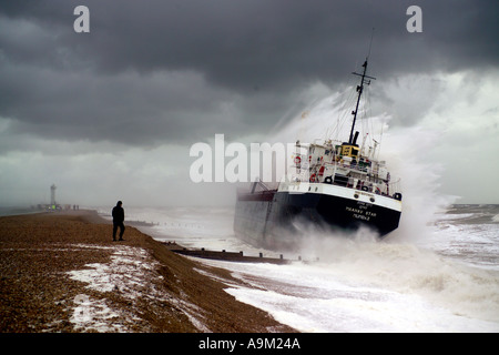 Stella Maneve nave arenata vicino a rye east sussex Foto Stock