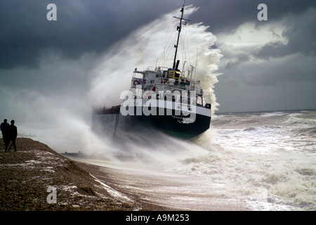 Stella Maneve nave arenata vicino a rye east sussex Foto Stock