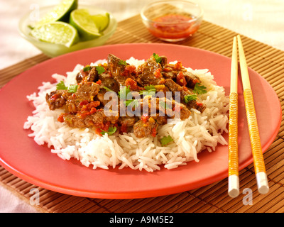 Rosso tailandese curry di manzo Foto Stock