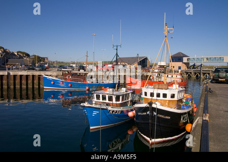 Dh Stromness Harbour STROMNESS ORKNEY barche da pesca ormeggio in banchina fishingboats Scozia Scotland Foto Stock