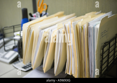 Close-up di cartelle di file Foto Stock