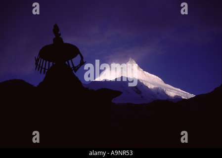 Montare il Manaslu in Nepal Foto Stock