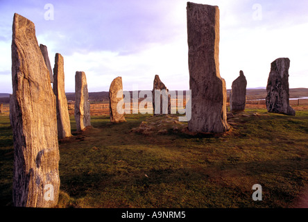 Il Callanish standing stones, isola di Lewis in Scozia Foto Stock