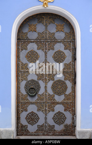 Metallo porta decorata con motivi Foto Stock