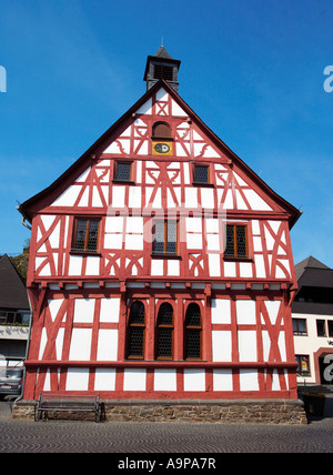 Il Rathaus Town Hall a Rhens in Renania, Germania, Europa Foto Stock