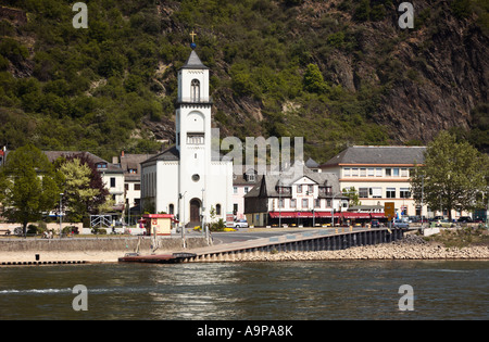 St Goarshausen sul fiume Reno in Germania Europa Foto Stock