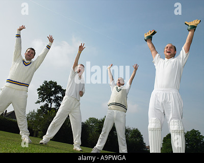 Giocatori di cricket Foto Stock