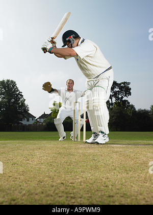 Giocatori di cricket Foto Stock