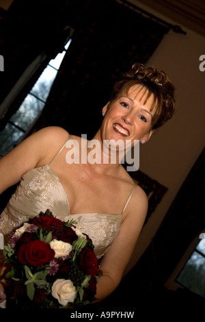 Sposa prima cerimonia Foto Stock